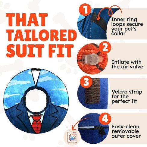 Small Dog Donut Collar - Inflatable Dog Cone Alternative for After Surgery Recovery. Donut Dog Cone Small Size Dog. Inflatable Dog Collars for After Surgery Donut Cone for Dogs. Soft Cone Dog in Kuwait
