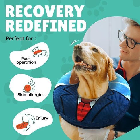 Small Dog Donut Collar - Inflatable Dog Cone Alternative for After Surgery Recovery. Donut Dog Cone Small Size Dog. Inflatable Dog Collars for After Surgery Donut Cone for Dogs. Soft Cone Dog in Kuwait