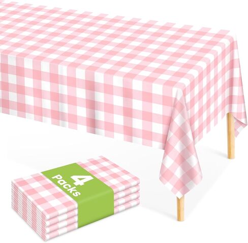 Mulbozy 12 Pcs Black Plastic Tablecloth for Rectangle Table, 54 × 108 inches Disposable Black Party Table Covers for Birthday, Anniversary, Wedding, Fine Dining, Graduation Party Decoration in Kuwait