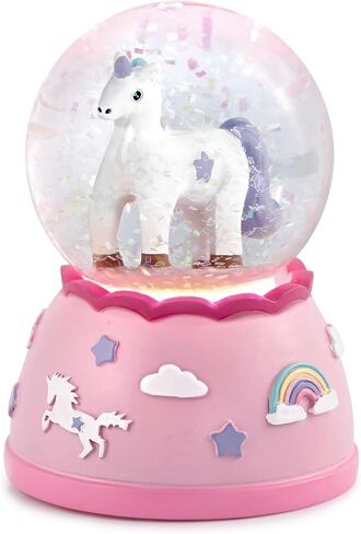 DAUGHTERS LIST Ballerina Snow Globe for Girls - Swan Lake Melody, Handpainted Figurine with Sparkling Glitter, Shatterproof Plastic Sphere, Ideal for Dance Recital, Birthday Gift & Home Decor - Pink in Kuwait
