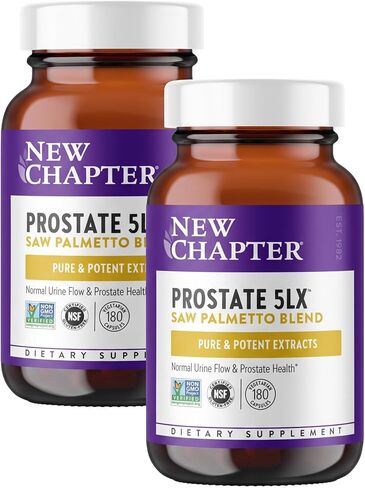 New Chapter Prostate Supplement - Prostate 5LX™ with Clinical Strength Saw Palmetto + Fermented Selenium for Prostate Health - 120 ct Vegetarian Capsule in Kuwait