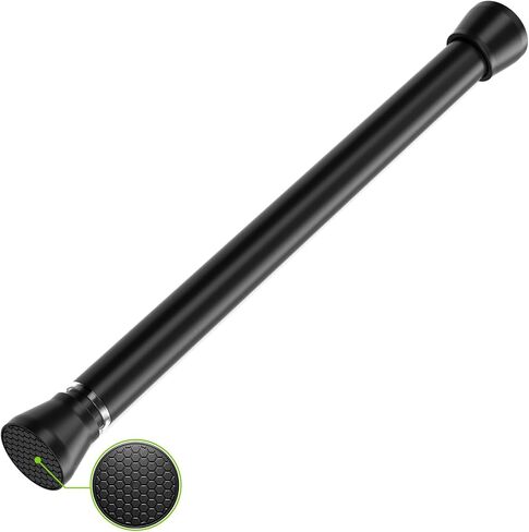 Black Tension Rods 18 to 28 Inch Curtain Rods No Drilling Small Tension Rod Spring Curtain Rod Adjustable Curtain Rod Expandable Pressure Spring Tension rods for Closet, Kitchen in Kuwait