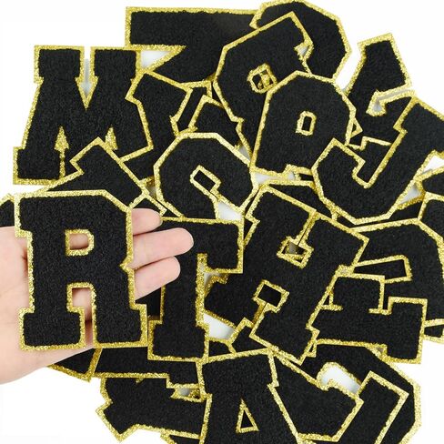 Morcheiong 26Pcs 3.14 Inch Large Chenille Letter Patches A-Z Self Adhesive, Chenille Letters for Clothing, Letters Patches for Fabric (White) in Kuwait