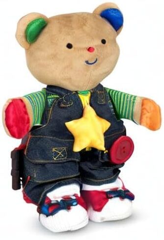 Melissa & Doug K's Kids - Teddy Wear Stuffed Bear Educational Toy - Plush Bear Zipper And Button Learning Toy for Toddlers in Kuwait