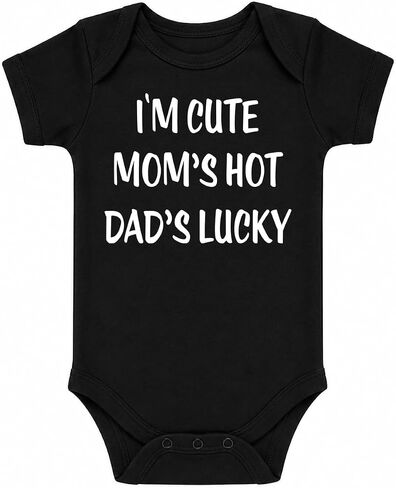 بدلة أطفال مضحكة من CBTwear I'm Cute Mom's Hot Dad's Lucky Funny Baby in Kuwait