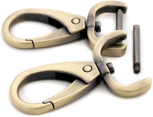 4 PCS Detachable Swivel Hooks Snap Hook, Heavy Duty Metal Push Gate Swivel Lobster Clasp Keychain Clip Purse Making Accessories (Silver,3/5") in Kuwait