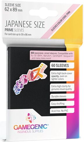 Gamegenic Prime Japanese Size Card Sleeves | 60 Pack of 62 mm by 89 mm Card Sleeves | Premium Quality Card Game Holder | Use with TCG and LCG Games | Red Color | Made by Gamegenic in Kuwait