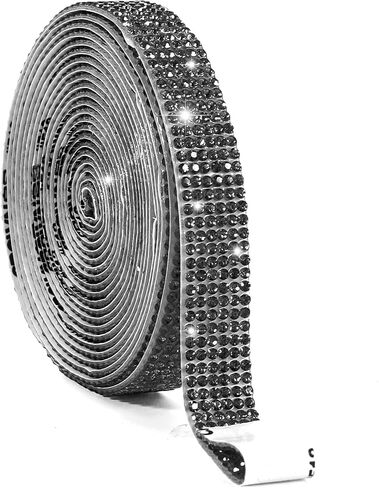 Self Adhesive Crystal Ribbon, Rhinestone Diamond Bling Stickers for Gift Wrapping, DIY Arts Crafts Projects Decor, Wedding, Party Supplies (Red 1/4 inches X 3 Yards) in Kuwait