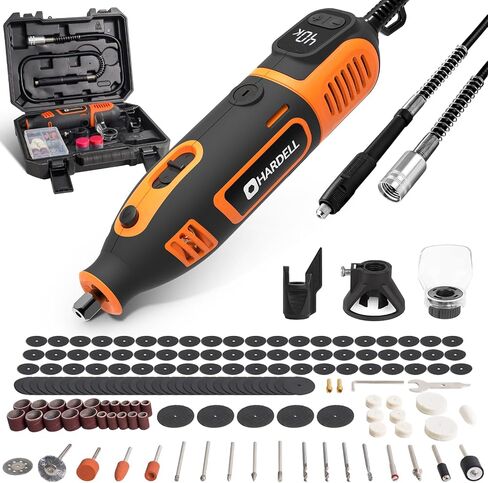 HARDELL Mini Cordless Rotary Tool, 5-Speed 3.7V Rotary Tool Kit with 61 Accessories, Fast Charging Multi-Purpose Power Tool for Sanding, Polishing, Drilling, Engraving, DIY Crafts (Light Pink) in Kuwait