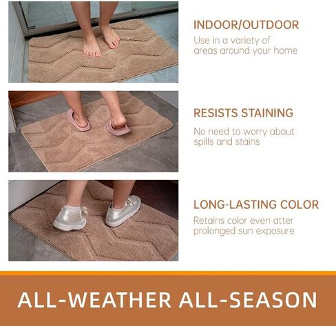 morgantag Indoor Door Mats for Home Entrance Outdoor Mat 17.5"x47.5" Non-Slip Dirt Trapper Door Mats Entrance Rug Waterproof Floor Mat for House Entrance Mat Shoe Mat,Green in Kuwait