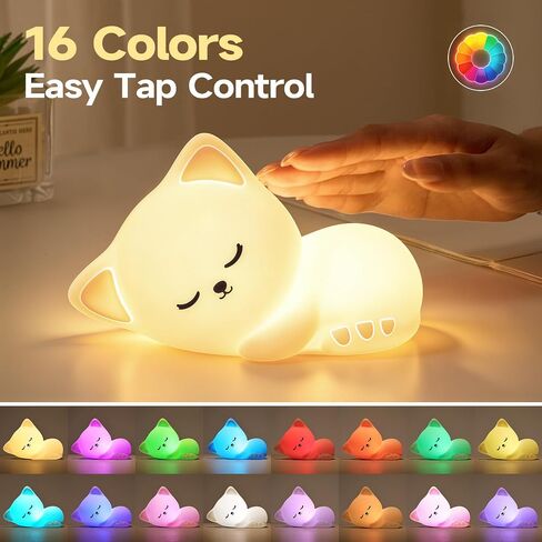 Mubarek Night Light for Kids Bunny Lamp【16 Colors+Remote】 Kids Night Light,Cute Night Light for Girls, Dimmable Night Lights for Kids,1800mAh Night Light Kids,100% Safe Cute Lamp Night Light for Kids in Kuwait