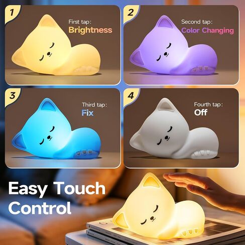 Mubarek Night Light for Kids Bunny Lamp【16 Colors+Remote】 Kids Night Light,Cute Night Light for Girls, Dimmable Night Lights for Kids,1800mAh Night Light Kids,100% Safe Cute Lamp Night Light for Kids in Kuwait