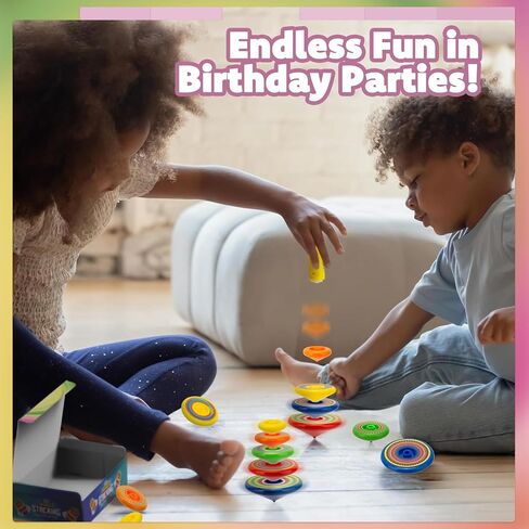 Spineez Sacking Spinning Tops for Kids, Set of 3, 15 Pieces UFO Spin Toys with, Fun Birthday Party Favors, Birthday Supplies, Stocking Stuffers for Boys and Girls 3 4 5 6 7 8 9 and Up in Kuwait