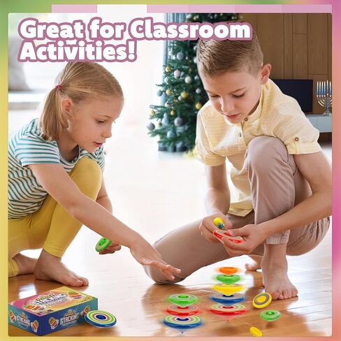 Spineez Sacking Spinning Tops for Kids, Set of 3, 15 Pieces UFO Spin Toys with, Fun Birthday Party Favors, Birthday Supplies, Stocking Stuffers for Boys and Girls 3 4 5 6 7 8 9 and Up in Kuwait