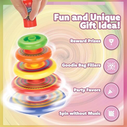 Spineez Sacking Spinning Tops for Kids, Set of 3, 15 Pieces UFO Spin Toys with, Fun Birthday Party Favors, Birthday Supplies, Stocking Stuffers for Boys and Girls 3 4 5 6 7 8 9 and Up in Kuwait