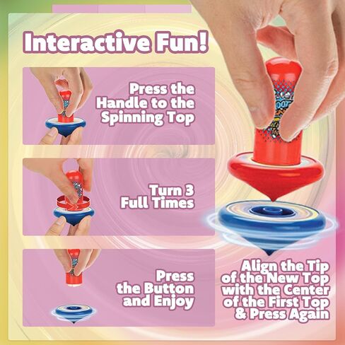 Spineez Sacking Spinning Tops for Kids, Set of 3, 15 Pieces UFO Spin Toys with, Fun Birthday Party Favors, Birthday Supplies, Stocking Stuffers for Boys and Girls 3 4 5 6 7 8 9 and Up in Kuwait