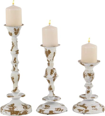 Deco 79 Metal Candelabra, 17" x 17" x 19", White in Kuwait
