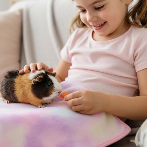 ORZECHKO Guinea Pig Cage Mat - 3 Pack 19.2"*24" Waterproof Small Animal Bedding Accessories for Guinea Pig Rat Hamster Chinchilla Hedgehog Rabbit Ferret- Washable Soft Fleece Pet Cage Liner Blankets in Kuwait