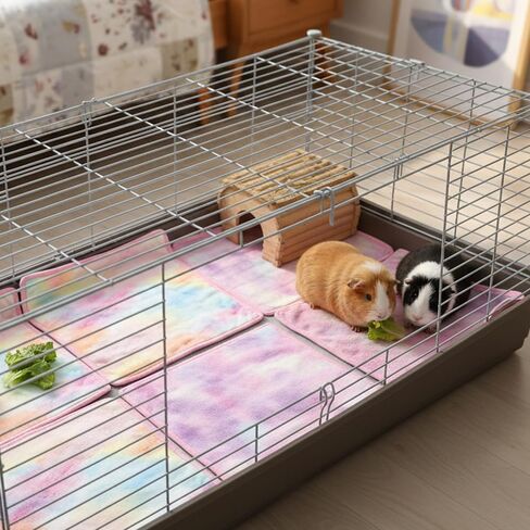 ORZECHKO Guinea Pig Cage Mat - 3 Pack 19.2"*24" Waterproof Small Animal Bedding Accessories for Guinea Pig Rat Hamster Chinchilla Hedgehog Rabbit Ferret- Washable Soft Fleece Pet Cage Liner Blankets in Kuwait