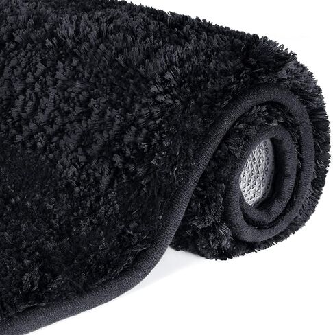 Lifewit Bathroom Runner Rug Bath Mat 59"x20" Non-Slip Soft Long Shower Rug Plush Microfiber Water Absorbent Carpet Thick Shaggy Luxury Floor Mats, Machine Washable, White in Kuwait