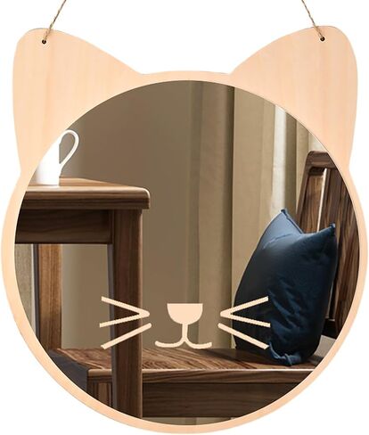 ايكاجي مراة معلقة على الحائط صديقة للاطفال - امنة للاطفال، هدية بتصميم قطة لطيفة، اكريليك، بلاستيك، غير زجاج وغير قابل للكسر - مراة ديكور مثالية لغرفة لعب الاطفال in Kuwait