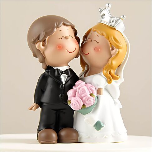 Resin Bride & Groom Figurine Wedding Cake Toppers 3.5 Inch For Wedding, Happy Gifts in Kuwait