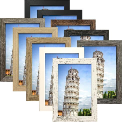 مجموعة إطارات صور SESEAT 8x10 مكونة من 10 قطع، عرض صور 5x7 مع حصيرة أو مطبوعات 8x10 بدون حصيرة أو سطح الطاولة أو الحائط، أسود in Kuwait
