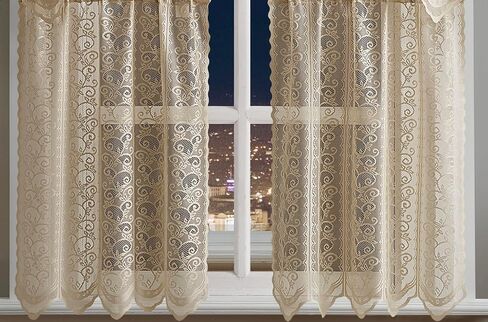 مجموعة ستائر نافذة المطبخ البيضاء المكونة من 3 قطع من تصميمات Warm Home تتضمن ستائر مقاس 36 بوصة وستارة مطبخ. مجموعة ستائر مطبخ أبل لديكور أبل أو ديكور مطبخ أبل. كي آي وايت أبل in Kuwait