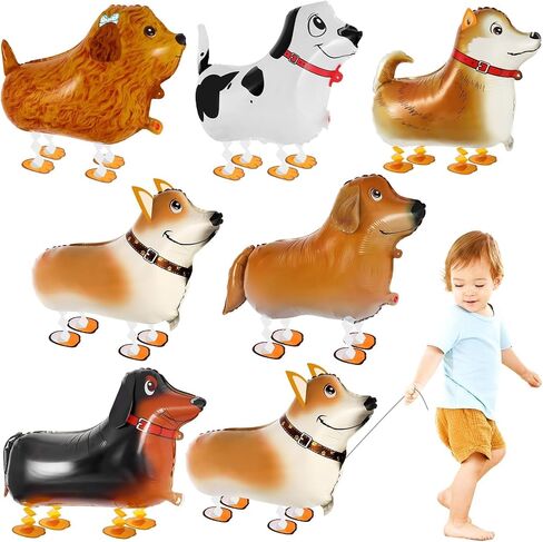 6 Pcs Walking Animal Balloons for Kids,Farm Animal Balloons,Walking Farm Animal Foil Mylar Balloon,Farm Birthday Decorations for Farm Theme Party Supplies(Rooster,Duck,Horse,Cow,Pig, Sheep) in Kuwait