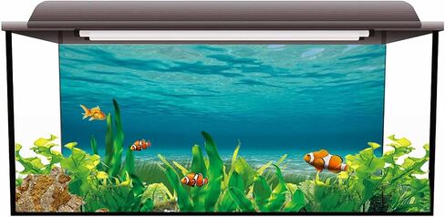 T&H XHome Aquarium Décor Backgrounds Pure Blue Water Pattern Fish Tank Background Aquarium Sticker Wallpaper Decoration Picture PVC Adhesive Poster 30.4" W x 12.4" H in Kuwait