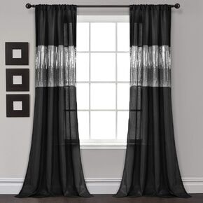 Lush Decor Night Sky Sequins Valance Curtain Single, 52"W x 18"L Navy & White - Kitchen Curtains Valances For Windows - Bathroom Curtains Window in Kuwait