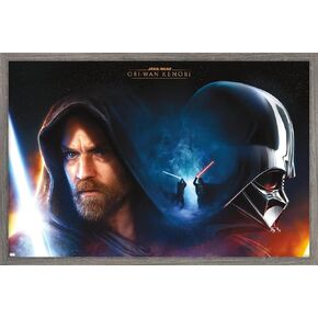 Trends International Star Wars: Obi-Wan Kenobi - Feature Wall Poster, 14.72" x 22.37", Barnwood Framed Version in Kuwait