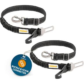 PAWBEE Car Dog Seat Belt - 2 Pack Safety Pet Seatbelt - Adjustable Car Seatbelt For Dogs - Dog Seat Belt For Vehicles - Safety Dog Car Seat Belt - Durable Nylon Dog Seatbelt With Stainless Hook & Clip in Kuwait
