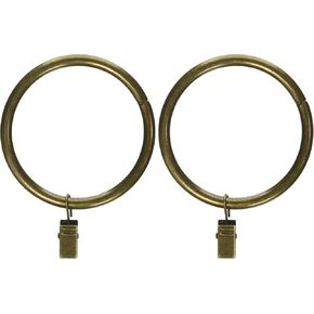 Rod Desyne 2-1/2 inch Curtain Rings w/Clip, Antique Brass in Kuwait