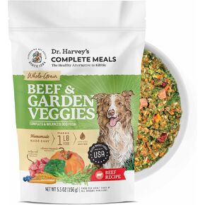 Dr. Harvey's Beef & Garden Veggies Dog Food, Human Grade Whole-Grain Dehydrated Dog Food with Freeze-Dried Beef (5 Pounds) in Kuwait
