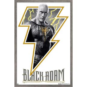 Trends International DC Comics Movie Black Adam - Adam Wall Poster, 14.725" x 22.375", Barnwood Framed Version in Kuwait