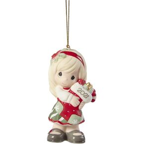 Precious Moments 211002 You Fill Me with Christmas Cheer 2021 Dated Girl Bisque Porcelain Ornament, White in Kuwait