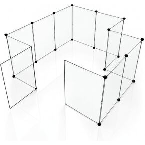 BRIAN & DANY Portable Pet Playpen, Large Plastic Dog Playpen Indoor, Puppy Playpen for Small Animals, Rabbit Pens with 12 Panels, 28 X 20 inches in Kuwait