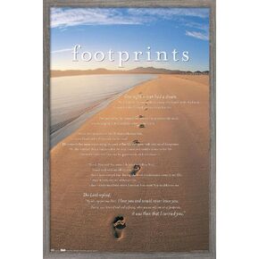 Trends International Footprints in the Sand Wall Poster, 14.725" x 22.375", Barnwood Framed Version in Kuwait