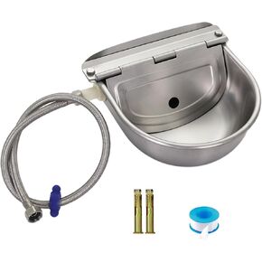 Automatic Water Feeder Trough Bowl with Pipe for Cattle Horse Goat Sheep Dog Animals Stainless Pet Livestock Tool in Kuwait