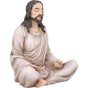 Jesus Statue 12" Dark Wood - Meditation Statue Jesus Decor - Jesus Figurine for Any Room - Great Gift for Christians, Catholics or Spiritual Friends. in Kuwait