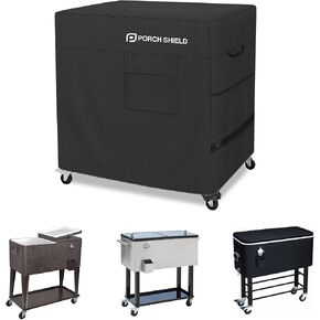 Porch Shield Waterproof 80 Qt Rolling Cooler Cart Cover Fits Most Patio Ice Chest Party Cooler Upto 32L x 18W x 30H inch, Light Tan in Kuwait