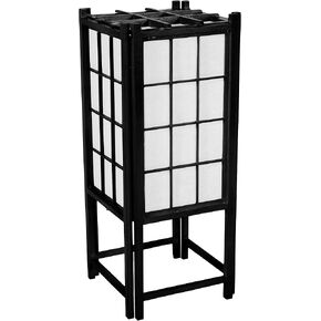 Oriental Furniture 18" Window Pane Shoji Lamp - Black in Kuwait