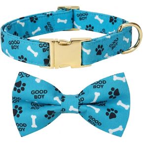 Cute Bone Dog Bow Tie Dog Collar Accessory, Detachable Bowtie, Adjustable Collar for Small Medium Large Dogs in Kuwait
