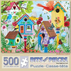 Bits and Pieces - 500 Piece Jigsaw Puzzle for Adults – ‘Birdhouse Garden’ 500 pc Large Piece Jigsaw by Artist Kathy Bambeck - 18" x 24" in Kuwait