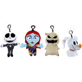Wondapop Disney The Nighmare Before Christmas 6" Plush Clip Figures, Halloween Decoration Featuring Jack Skellington, Sally, Oogie and Zero, Pack of 4 in Kuwait