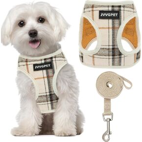 Dog Harness for Small Dogs - Plaid No Pull Dog Vest Harness and Leash Set - Step in Adjustable Soft Mesh Full Body Dog Harness for Walking, Running, Training... in Kuwait