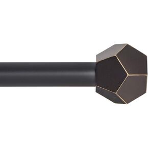 Ivilon Drapery Treatment Window Curtain Rod - Faceted Hexagonal 1 inch Pole. 16 to 28 Inch (Side Curtain Rod). Satin Nickel in Kuwait
