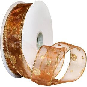 Morex Ribbon Glitter Dots Wired Sheer Glitter Ribbon, 2-1/2-Inch by 50-Yard Spool, Silver in Kuwait
