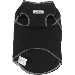 Fleece Sweater Vest, Cool Weather Pullover, Spring and Fall Clothes for Dogs (6500) (XS Fits 7-12 LBS, Back 12", Black) in Kuwait